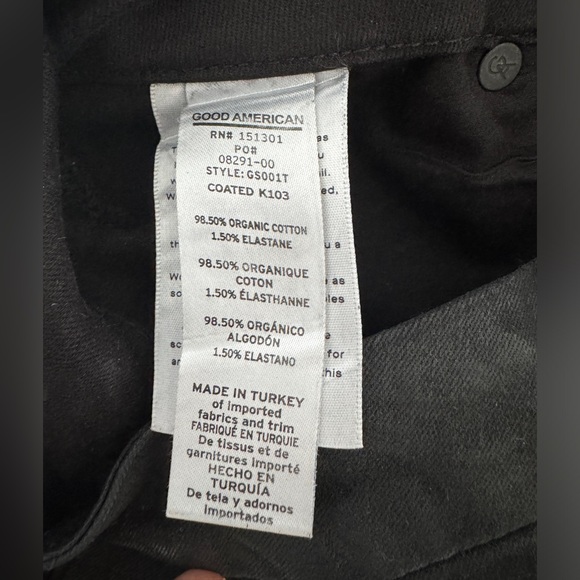 NWT Good American Coated Straight Leg Jeans, Size 15 (32 inch waist) - Picture 11 of 14